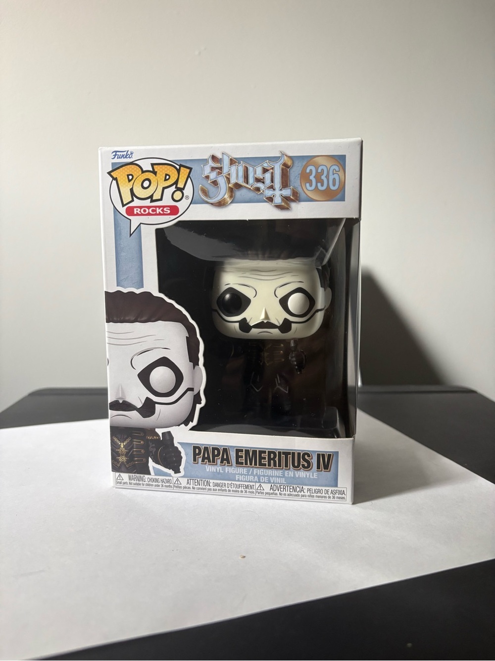 Funko Pop! Rocks Papa Emeritus IV Vinyl Figure - White, Black, Gold Accents